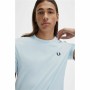 Men’s Short Sleeve T-Shirt Fred Perry Ringer Sky blue by Fred Perry, Men - Ref: S64111812, Price: 54,69 €, Discount: %