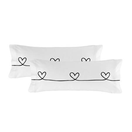 Pillowcase HappyFriday Blanc My Love Multicolour 45 x 110 cm (2 Units) by HappyFriday, Sheets and pillowcases - Ref: D1612039...