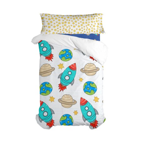 Parure de couette HappyFriday Mr Fox Space Rocket Multicouleur 2 Pièces | Tienda24 - Global Online Shop Tienda24.eu