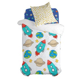 Juego de funda nórdica HappyFriday Mr Fox Space rocket Multicolor Cama de 80 2 Piezas de HappyFriday, Edredones y fundas para...