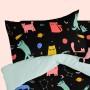 Pillowcase HappyFriday Aware Cosmic cats Multicolour 50 x 75 cm (2 Units) by HappyFriday, Sheets and pillowcases - Ref: D1612...