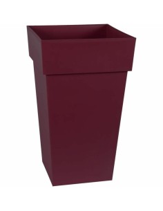 Plant pot Ecolux 39 x 39 x 65 cm Dark Red Plastic Squared Modern by Ecolux, Flower Pots - Ref: S7196911, Price: 48,64 €, Disc...