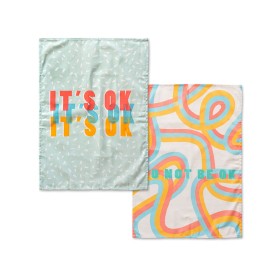 Kitchen Cloth HappyFriday Aware Okay Multicolour 70 x 50 cm (2 Units) by HappyFriday, Dish Cloth & Towels - Ref: D1612451, Pr...