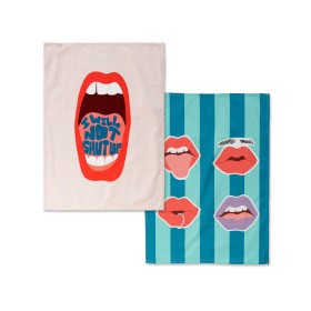 Küchentuch HappyFriday Aware Lips Bunt 70 x 50 cm (2 Stück) von HappyFriday, Spül- & Geschirrtücher - Ref: D1612460, Preis: 6...