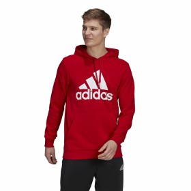 Felpa con Cappuccio Uomo Adidas Essentials Big Logo Rosso di Adidas, Uomo - Rif: S64114467, Prezzo: 39,43 €, Sconto: %