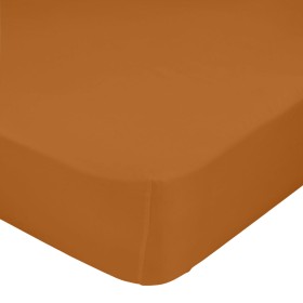 Lençol de baixo HappyFriday BASIC Terracota 105 x 200 x 32 cm de HappyFriday, Lençóis e capas de almofadas - Ref: D1612475, P...