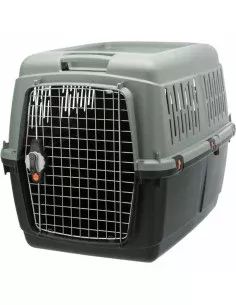 Gaiola de transporte para animais de estimação MPETS 62 x 53 x 58 cm Branco Branco/Preto Plástico | Tienda24 Tienda24.eu