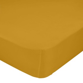 Fitted sheet HappyFriday BASIC Mustard 160 x 200 x 32 cm by HappyFriday, Sheets and pillowcases - Ref: D1612556, Price: 21,21...