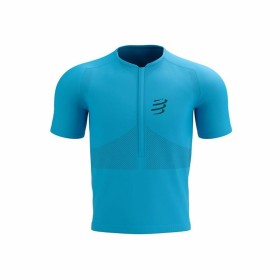 Camisola de Manga Curta Unissexo Compressport Trail Half-Zip Fitted SS Azul celeste de Compressport, Homem - Ref: S64121094, ...