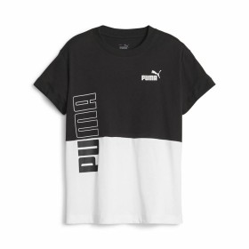 T shirt à manches courtes Enfant Puma Power Colorblock Blanc Noir de Puma, Garçon - Réf : S64121246, Prix : 0,00 €, Remise : %