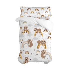 Set di copripiumino HappyFriday Moshi Moshi Sleepy Sloth Multicolore Singolo 2 Pezzi di HappyFriday, Piumini e copripiumini -...