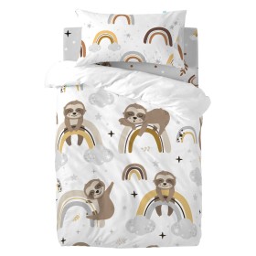 Parure de couette HappyFriday Moshi Moshi Sleepy Sloth Multicouleur Lit de bébé 2 Pièces de HappyFriday, Couettes et housses ...