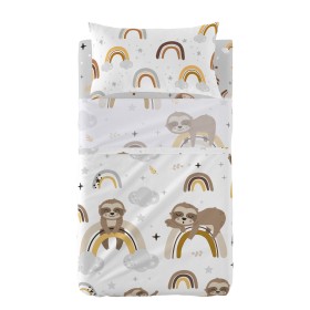 Conjunto de Lençóis HappyFriday Moshi Moshi Sleepy sloth Multicolor Berço de Bebé 2 Peças de HappyFriday, Lençóis e capas de ...