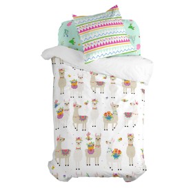 Juego de funda nórdica HappyFriday Moshi Moshi Cute Llamas Multicolor Cama de 80 2 Piezas de HappyFriday, Edredones y fundas ...