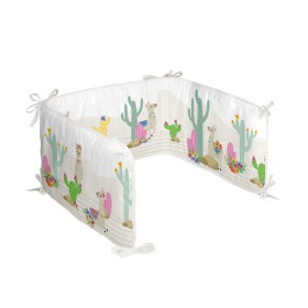 Paracolpi per culla HappyFriday Moshi Moshi Cute llamas Multicolore 210 x 40 cm di HappyFriday, Accessori per letti - Rif: D1...