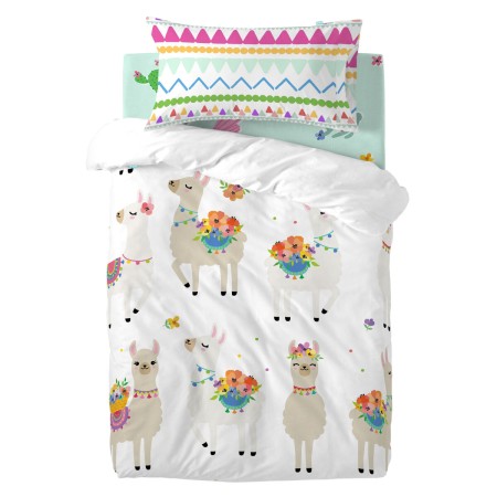 Bettbezug-Set HappyFriday Moshi Moshi Cute Llamas Bunt Babybettchen 2 Stücke von HappyFriday, Bettdecken und Bettdeckenbezüge...