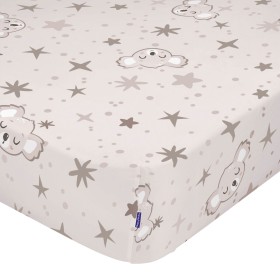 Fitted sheet HappyFriday MOSHI MOSHI Grey Multicolour 60 x 120 x 14 cm Koala by HappyFriday, Sheets and pillowcases - Ref: D1...