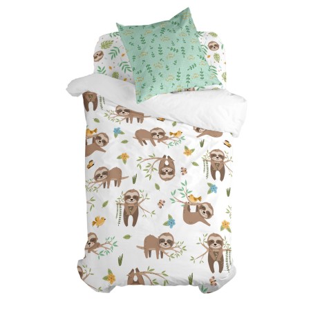 Duvet cover set HappyFriday Moshi Moshi Happy Sloth Multicolour Single 2 Pieces by HappyFriday, Quilts and quilt covers - Ref...