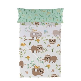 Bedding set HappyFriday Moshi Moshi Happy sloth Multicolour Single 2 Pieces by HappyFriday, Sheets and pillowcases - Ref: D16...