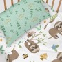 Fitted bottom sheet HappyFriday Moshi Moshi Happy Sloth Multicolour 70 x 140 x 14 cm | Tienda24 - Global Online Shop Tienda24.eu