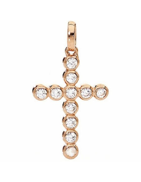 Collana Donna Amen CROCE PICCOLA ARGENTO IP ORO ROSA E ZIRCONI da Amen, Collane - Ref: S7215235, Precio: 44,82 €, Descuento: %