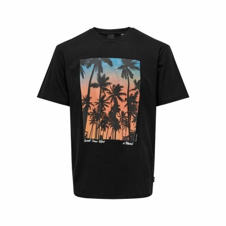 T-shirt à manches courtes homme Only & Sons Onskolton Reg Beach Noir de Only & Sons, T-shirts de sport - Réf : S64123719, Pri...