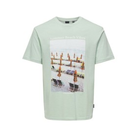 Maglia a Maniche Corte Uomo Only & Sons Onskolton Reg Beach Surf Verde di Only & Sons, Camicie e T-shirt sportive - Rif: S641...