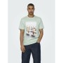 Maglia a Maniche Corte Uomo Only & Sons Onskolton Reg Beach Surf Verde di Only & Sons, Camicie e T-shirt sportive - Rif: S641...