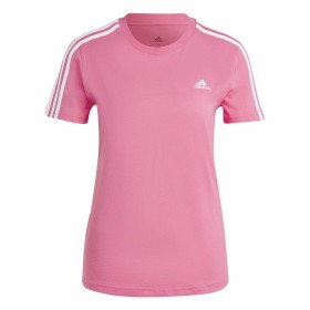 Camisola de Manga Curta Mulher Adidas 3 stripes Cor de Rosa de Adidas, Mulher - Ref: S64126811, Preço: 0,00 €, Desconto: %