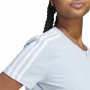 Damen Kurzarm-T-Shirt Adidas 3 stripes Hellblau | Tienda24 - Global Online Shop Tienda24.eu