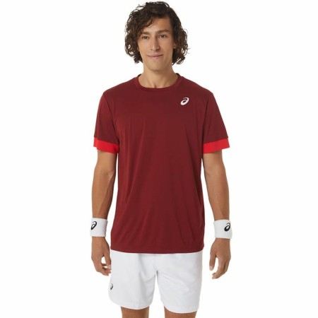 Maglia a Maniche Corte Uomo Asics Court Rosso Scuro Tennis | Tienda24 - Global Online Shop Tienda24.eu