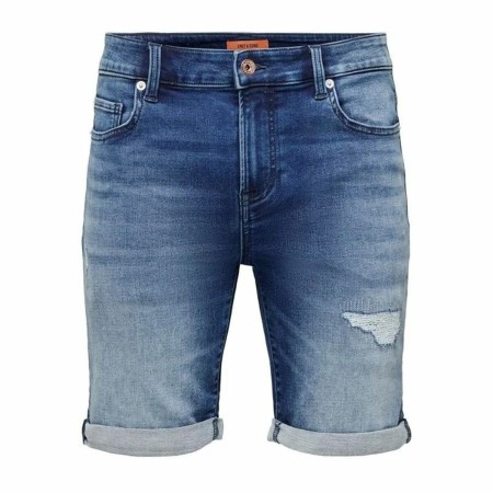 Pantalones Cortos Vaqueros para Hombre Only & Sons Onsply Dark Mid Blue Azul de Only & Sons, Pantalones cortos - Ref: S641272...