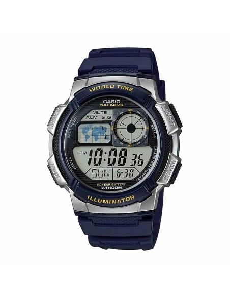 Reloj Hombre Casio WORLD TIME ILLUMINATOR - 5 ALARMS, 10 YEAR BATTERY Negro Gris (Ø 40 mm) (Ø 43 mm) | Tienda24 Tienda24.eu