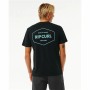 Camisola de Manga Curta Homem Rip Curl Stapler Preto de Rip Curl, Homem - Ref: S64139464, Preço: 22,80 €, Desconto: %