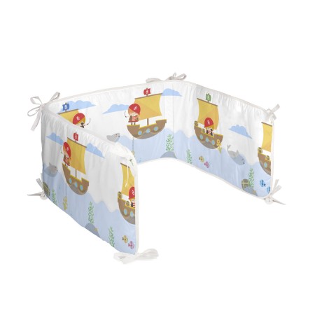 Cot protector HappyFriday Happynois Pirate ship Multicolour 210 x 40 cm by HappyFriday, Bed accessories - Ref: D1613246, Pric...