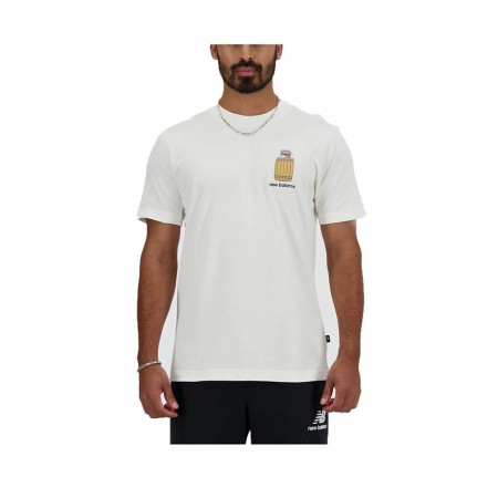 Camiseta de Manga Corta Hombre New Balance Sport Essentials Barrel Blanco | Tienda24 - Global Online Shop Tienda24.eu