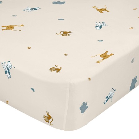 Drap housse HappyFriday Animals Multicouleur 105 x 200 x 32 cm de HappyFriday, Draps et taies d'oreiller - Réf : D1613293, Pr...