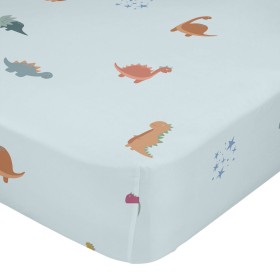 Fitted sheet HappyFriday Multicolour 90 x 200 x 32 cm Dinosaurs by HappyFriday, Sheets and pillowcases - Ref: D1613405, Price...