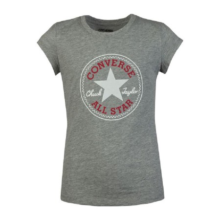 T shirt à manches courtes Enfant Converse Timeless Chuck Patch G Gris de Converse, Fille - Réf : S6430882, Prix : 0,00 €, Rem...