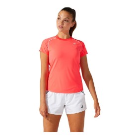 Damen Kurzarm-T-Shirt Asics Court Piping Orange Koralle von Asics, Damen - Ref: S6430890, Preis: 0,00 €, Rabatt: %