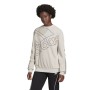 Women’s Sweatshirt without Hood Adidas Giant Logo Beige | Tienda24 - Global Online Shop Tienda24.eu