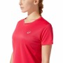 Camisola de Manga Curta Mulher Asics Core Vermelho Carmesim de Asics, Mulher - Ref: S6437422, Preço: 0,00 €, Desconto: %