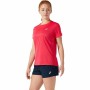 Camisola de Manga Curta Mulher Asics Core Vermelho Carmesim | Tienda24 - Global Online Shop Tienda24.eu