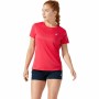 Camisola de Manga Curta Mulher Asics Core Vermelho Carmesim | Tienda24 - Global Online Shop Tienda24.eu