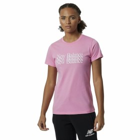 Camisola de Manga Curta Mulher New Balance Essentials Celebrate Cor de Rosa de New Balance, Mulher - Ref: S6442061, Preço: 0,...