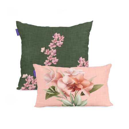 Set of cushion covers HappyFriday Summer floral Multicolour 2 Pieces by HappyFriday, Cushion Covers - Ref: D1613760, Price: 1...