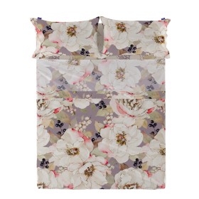 Top sheet HappyFriday White peonies Multicolour 240 x 270 cm by HappyFriday, Sheets and pillowcases - Ref: D1613804, Price: 6...