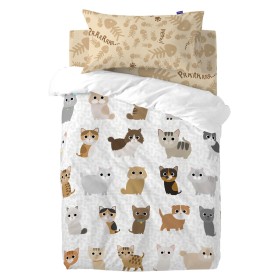 Parure de couette HappyFriday Mr Fox Cats Multicouleur Lit de bébé 2 Pièces de HappyFriday, Couettes et housses de couette - ...