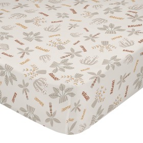 Fitted sheet HappyFriday MOSHI MOSHI Grey Multicolour 70 x 140 x 14 cm by HappyFriday, Sheets and pillowcases - Ref: D1613866...