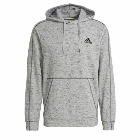 Felpa con Cappuccio Uomo Adidas Essentials Mélange Embroidered Grigio chiaro | Tienda24 - Global Online Shop Tienda24.eu